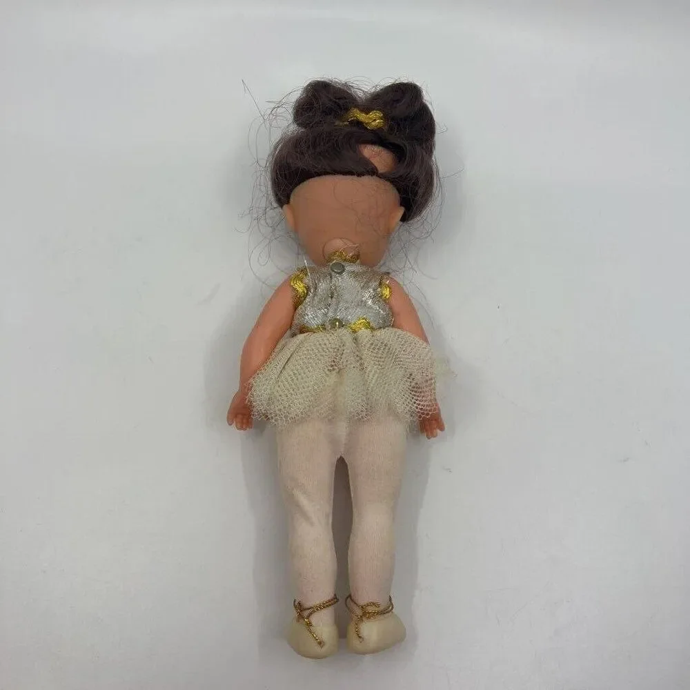 Vintage U.D.co Doll Ballerina Blue Eyes Dress Tutu‎ Brown Hair Hong Kong 9.5